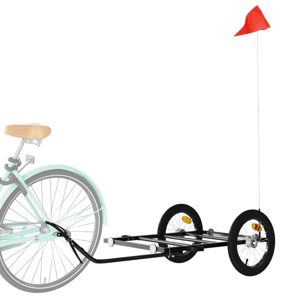 VidaXL remorque à vélo 126x63x34 cm fer noir