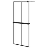 Vidaxl walk-in walk-in wall con scaffale 80x195 cm ESG-Glas Alluminium nero