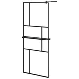 Vidaxl walk-in brusevæg med hylde 80x195 cm esg-glas aluminium sort