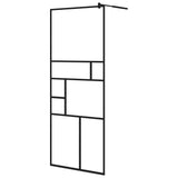 Vidaxl walk-in brusevæg med hylde 80x195 cm esg-glas aluminium sort