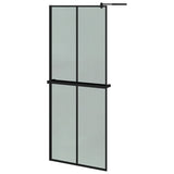 Vidaxl walk-in brusevæg med hylde 80x195 cm esg-glas aluminium sort