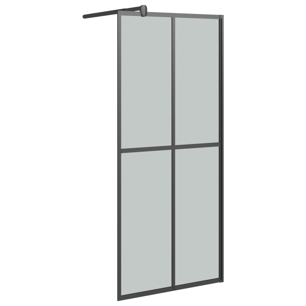 Vidaxl walk-in brusevæg med hylde 80x195 cm esg-glas aluminium sort