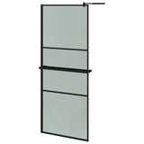 Vidaxl walk-in brusevæg med hylde 80x195 cm esg-glas aluminium sort