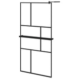 Vidaxl Walk-In Sprchová stěna s policí 100x195 cm esg-glas hliníková černá