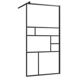 Vidaxl Walk-In Shower Wall con scaffale 100x195 cm ESG-Glas Alluminium nero