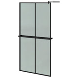 Vidaxl Walk-In Shower Wall con scaffale 100x195 cm ESG-Glas Alluminium nero