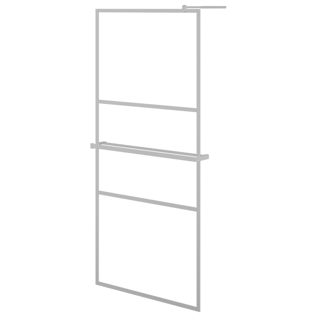 Vidaxl walk-in dusjvegg med hylle 80x195 cm esg-glas aluminium krom