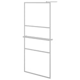 Vidaxl walk-in dusjvegg med hylle 80x195 cm esg-glas aluminium krom