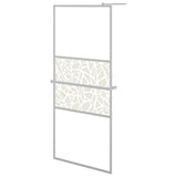 Vidaxl Walk-In Show-In Wall with Shelf 100x195 cm ESG-Glas Aluminium Chromium