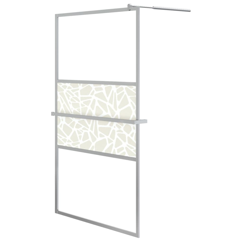 Vidaxl walk-in walk-in muro con scaffale 115x195 cm cromo di alluminio ESG-glas