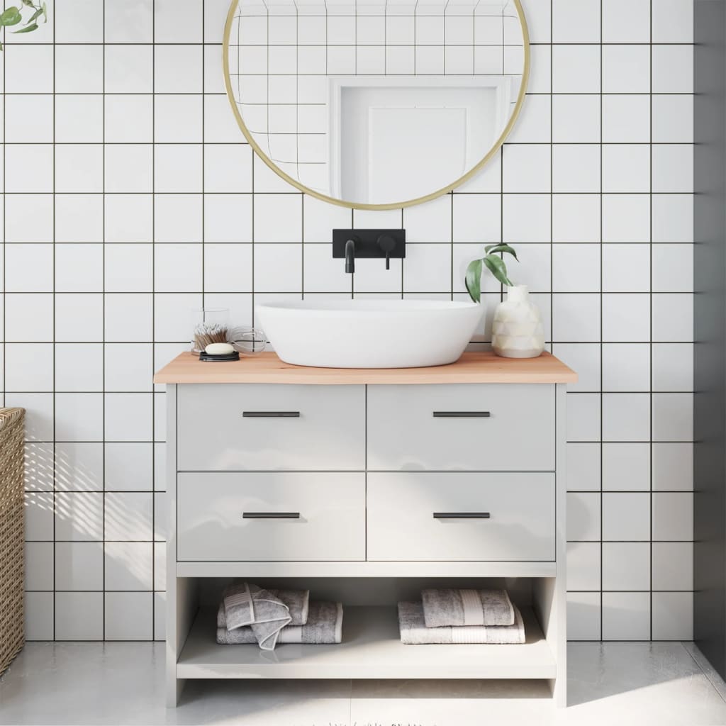 VidaXL Plan de lavabo 100x30x2 cm bois massif non traité