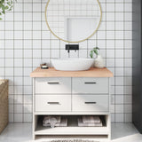 VidaXL Plan de lavabo 100x50x (2-6) cm bois massif non traité