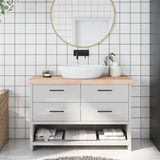 Plan de lavabo Vidaxx 120x40x (2-6) cm en bois massif non traité