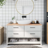 Plan de lavabo Vidaxx 140x50x (2-4) cm en bois massif non traité