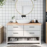 Plan de lavabo Vidaxx 140x50x (2-6) cm en bois massif non traité