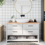 Plan de lavabo Vidaxx 140x60x (2-4) cm bois massif non traité