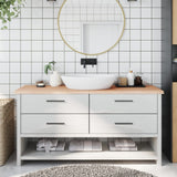 Plan de lavabo Vidaxx 160x50x (2-4) cm bois massif non traité