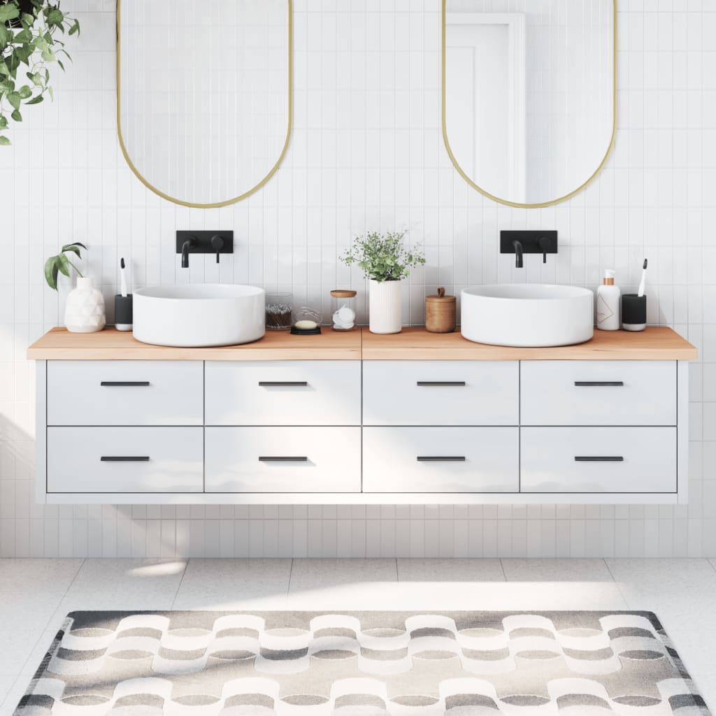 Plan de lavabo Vidaxx 220x50x (2-4) cm bois massif non traité