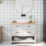 Vidaxx plan de lavabo 100x30x (2-4) cm bois massif traité marron clair