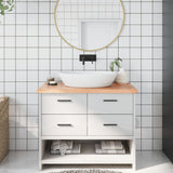 Vidaxx plan de lavabo 100x40x (2-4) cm bois massif traité marron clair