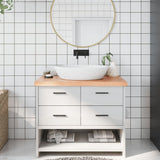 Vidaxx plan de lavabo 100x40x (2-6) cm bois massif traité marron clair