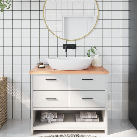 Vidaxx plan vasque 100x50x2 bois massif traité marron clair