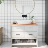 Vidaxx plan de lavabo 100x50x (2-4) cm bois massif traité marron clair