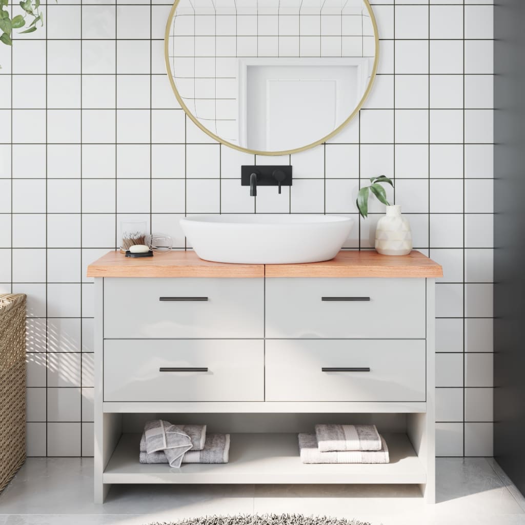 Vidaxx plan de lavabo 120x30x (2-4) cm bois massif traité marron clair