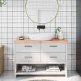 Vidaxx plan de lavabo 120x30x (2-4) cm bois massif traité marron clair