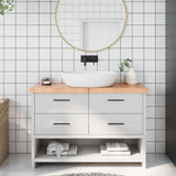 Vidaxx plan de lavabo 120x30x (2-6) cm bois massif traité marron clair