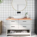 Vidaxx plan de lavabo 120x40x (2-4) cm bois massif traité marron clair