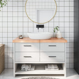 Vidaxx plan de lavabo 120x40x (2-6) cm bois massif traité marron clair