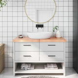 Vidaxx plan de lavabo 120x40x (2-6) cm bois massif traité marron clair