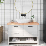 Vidaxx plan de lavabo 120x50x (2-6) cm bois massif traité marron clair