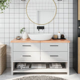 Vidaxx plan de lavabo 140x50x (2-4) cm bois massif traité marron clair