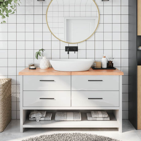 Vidaxx plan de lavabo 140x50x (2-4) cm bois massif traité marron clair