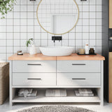 Vidaxx plan de lavabo 160x40x (2-6) cm bois massif traité marron clair