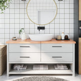 Vidaxx plan de lavabo 160x50x (2-4) cm bois massif traité marron clair
