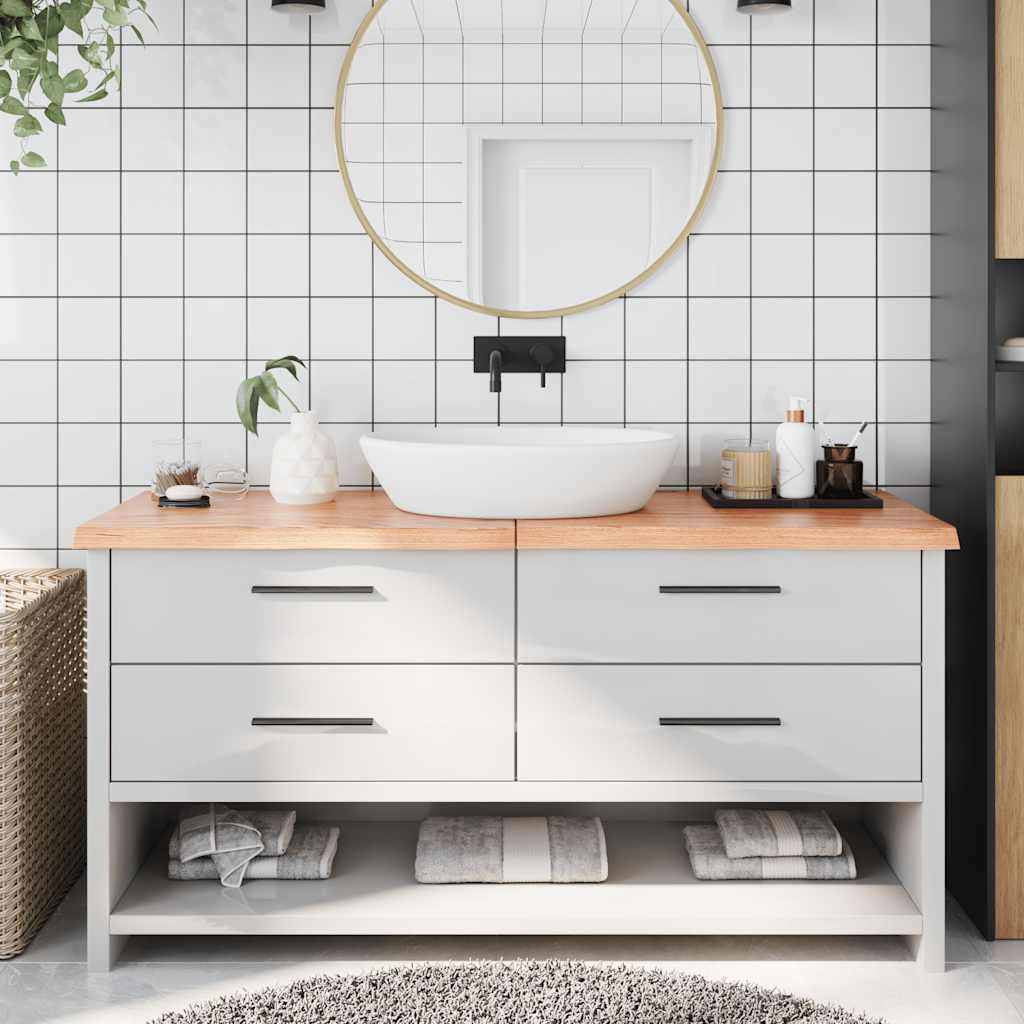 Vidaxx plan de lavabo 160x60x (2-4) cm bois massif traité marron clair