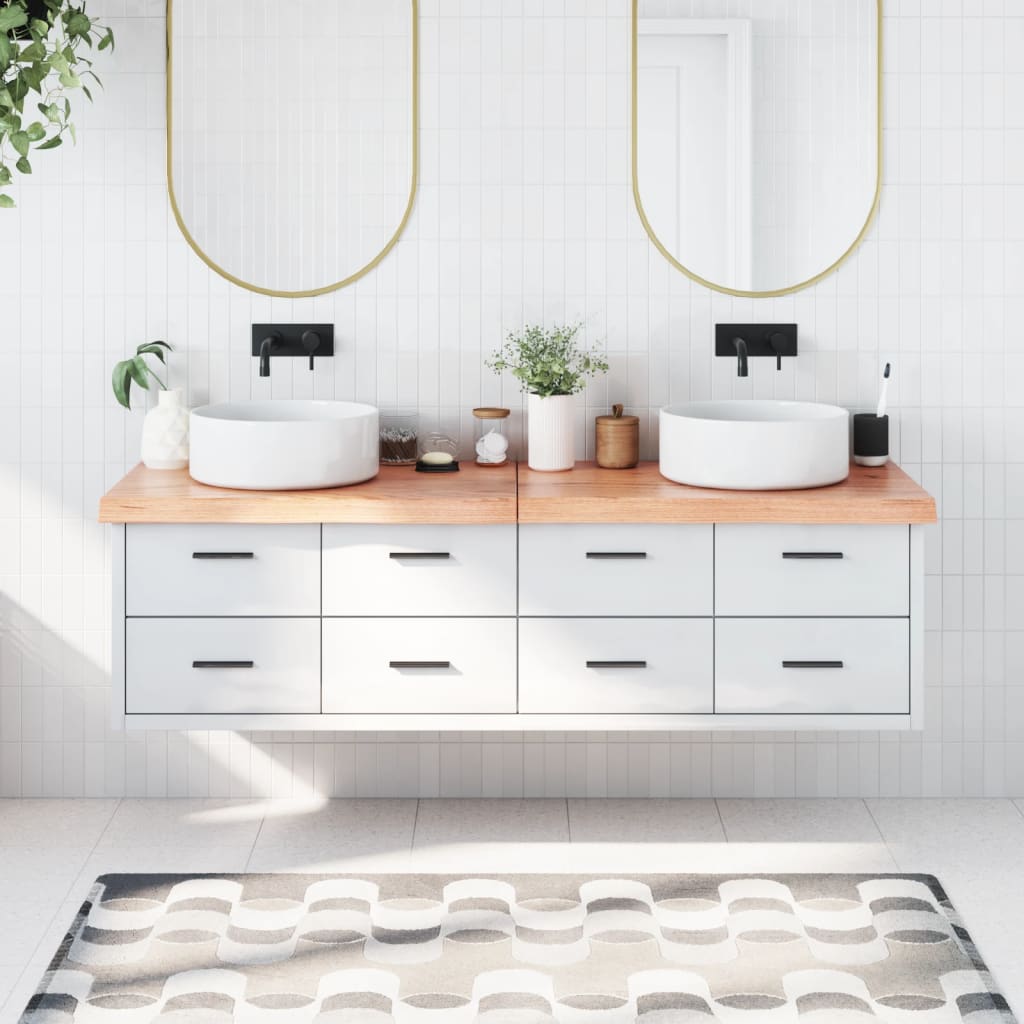 Vidaxx plan de lavabo 180x50x (2-6) cm bois massif traité marron clair