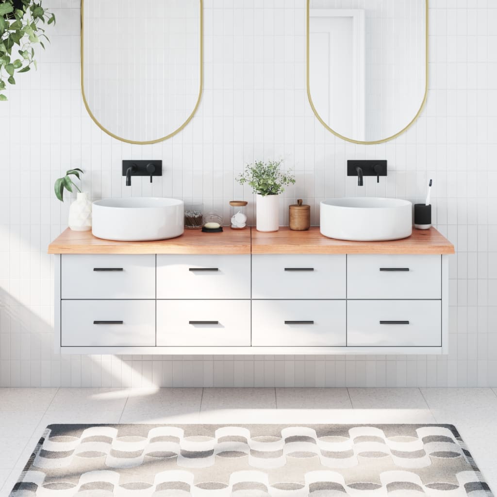 Vidaxx plan de lavabo 180x60x (2-4) cm bois massif traité marron clair