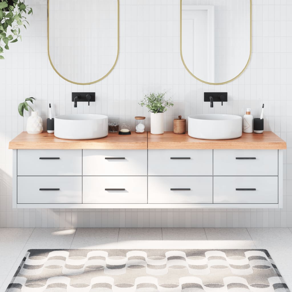 Vidaxx plan de lavabo 200x50x (2-6) cm bois massif traité marron clair
