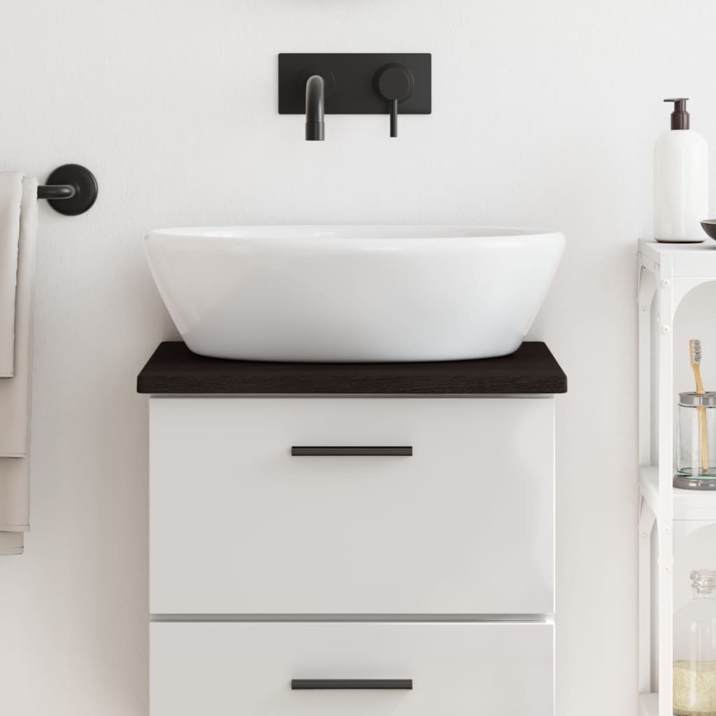 VidaXL Plan de lavabo 40x30x2 cm bois massif traité brun foncé