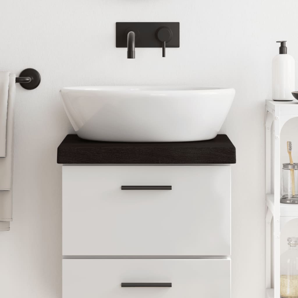 Vidaxx plan de lavabo 40x30x (2-6) cm bois massif traité marron foncé