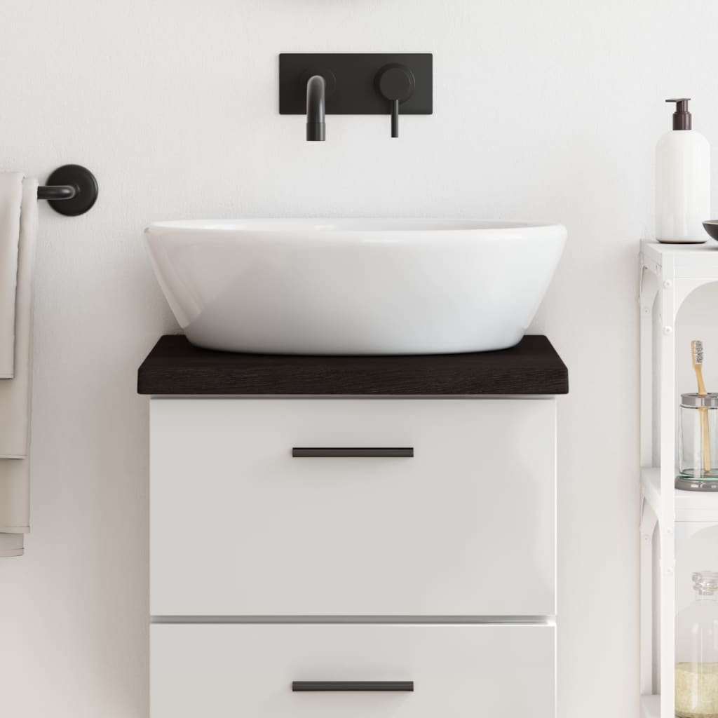 Vidaxx plan de lavabo 40x40x (2-4) cm bois massif traité marron foncé
