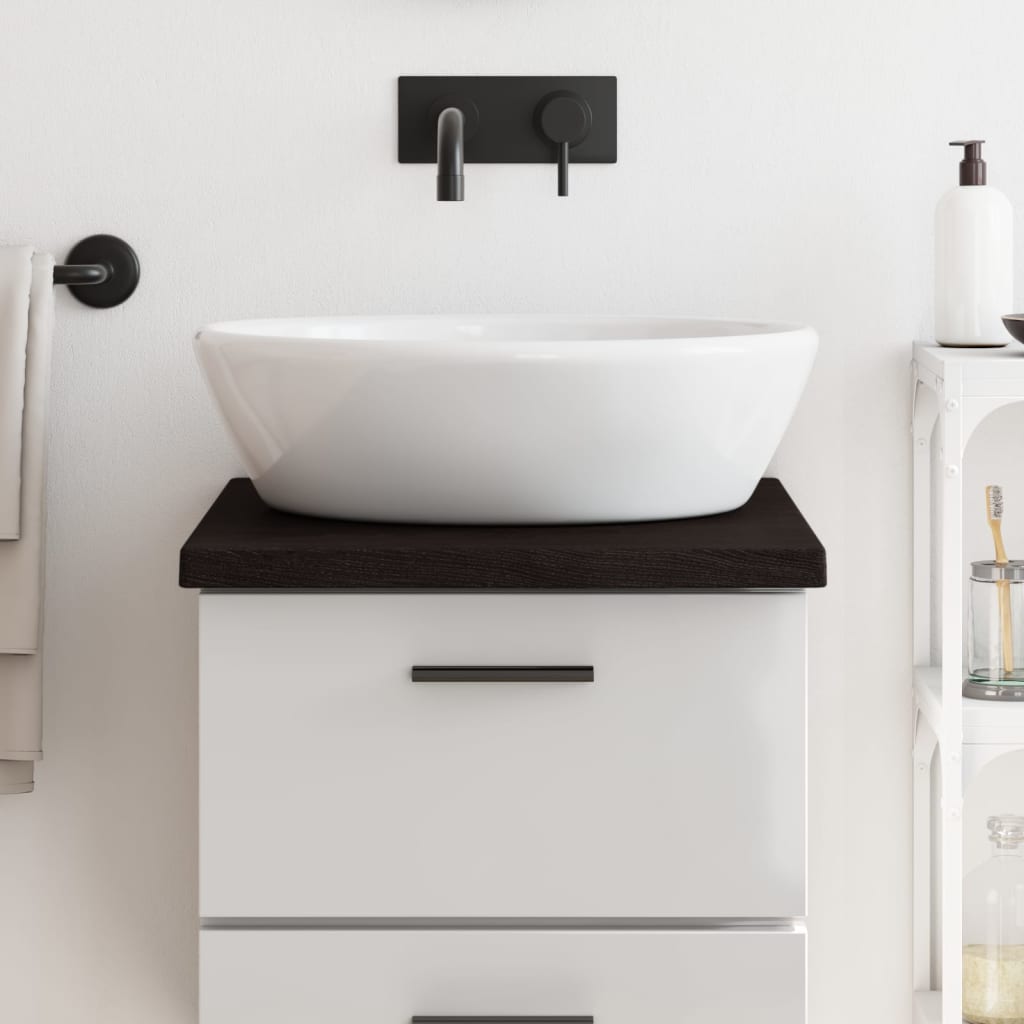 Vidaxl Washbasin Tabella 40x50x (2-4) cm Trattato in legno massiccio scuro