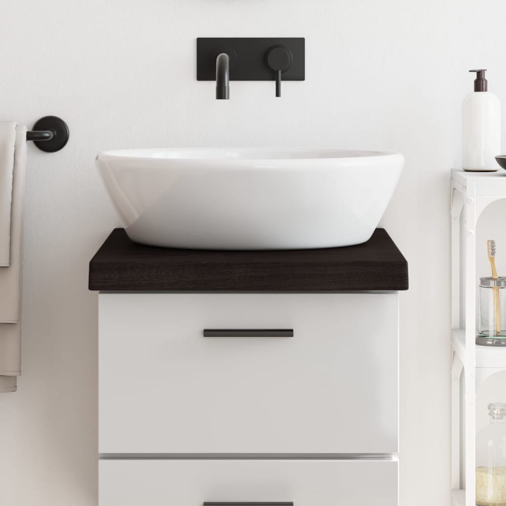 Vidaxx plan de lavabo 40x50x (2-6) cm bois massif traité marron foncé