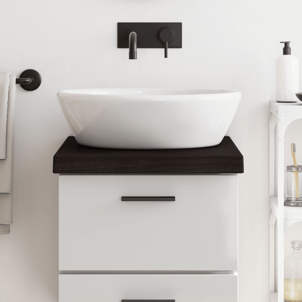 Vidaxx plan de lavabo 40x60x (2-6) cm bois massif traité marron foncé