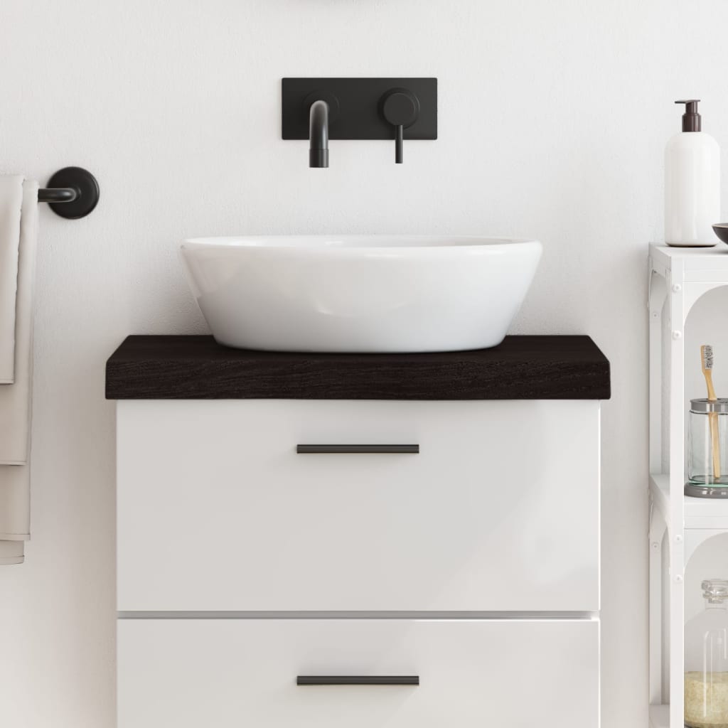 Vidaxx plan de lavabo 60x30x (2-6) cm bois massif traité marron foncé