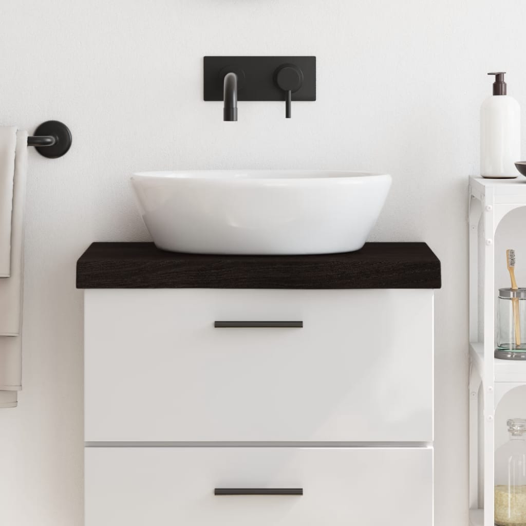 VidaXL Plan de lavabo 60x40x (2-6) cm bois massif traité brun foncé